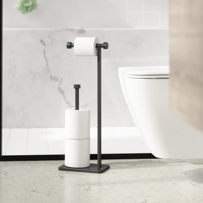 Cappa Toilet Paper Holder & Reserve - Black