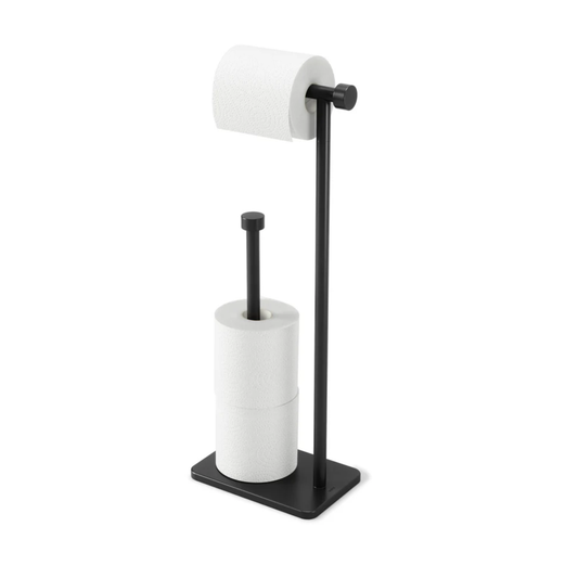 Cappa Toilet Paper Holder & Reserve - Black