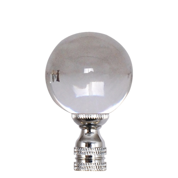 Crystal Ball Finial, Silver - XL