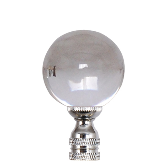 Crystal Ball Finial, Silver - XL