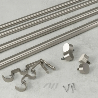 Cappa Double Curtain Rod 66" - 120" - Nickel