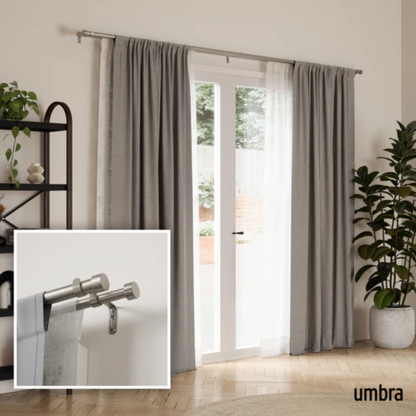 Cappa Double Curtain Rod 66" - 120" - Nickel