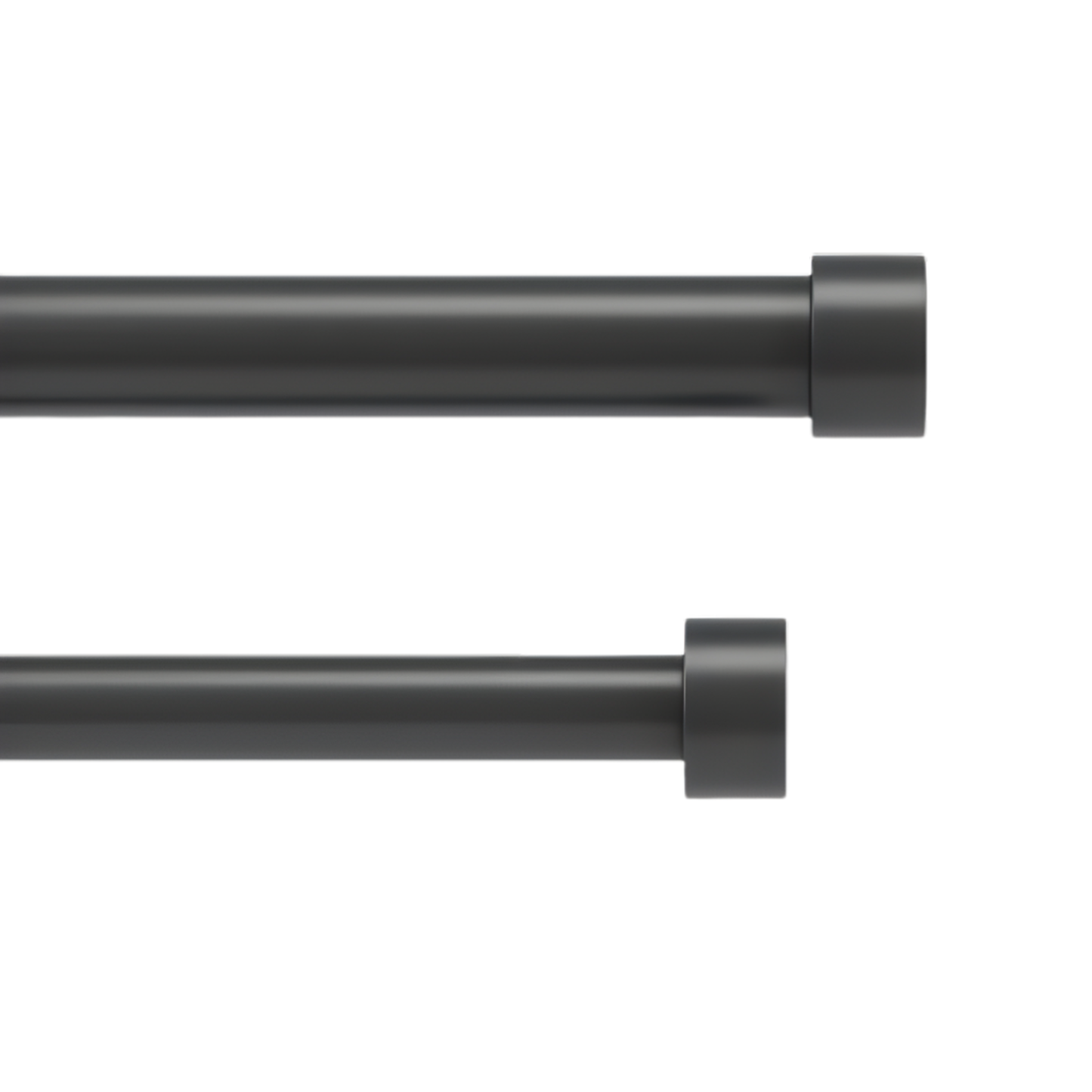 Cappa Double Curtain Rod 66" - 120" - Black