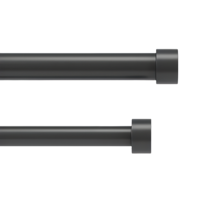 Cappa Double Curtain Rod 66" - 120" - Black