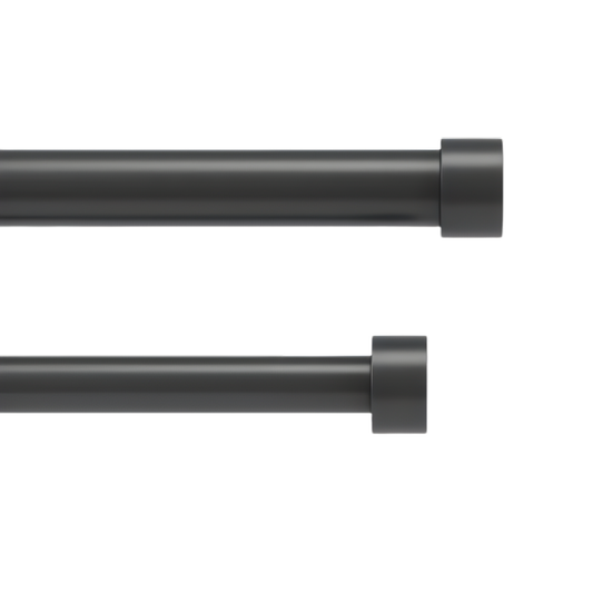 Cappa Double Curtain Rod 66" - 120" - Black