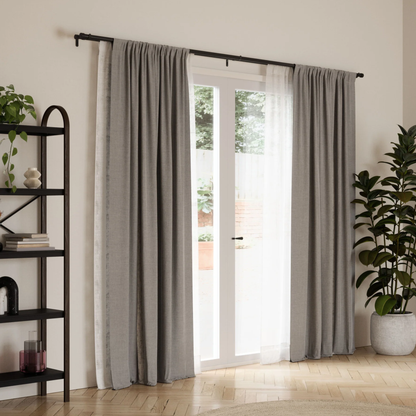 Cappa Double Curtain Rod 66" - 120" - Black