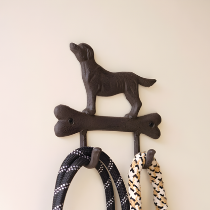 Dog with Bone Cast Iron Hook