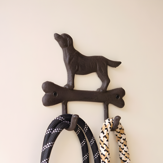 Dog with Bone Cast Iron Hook