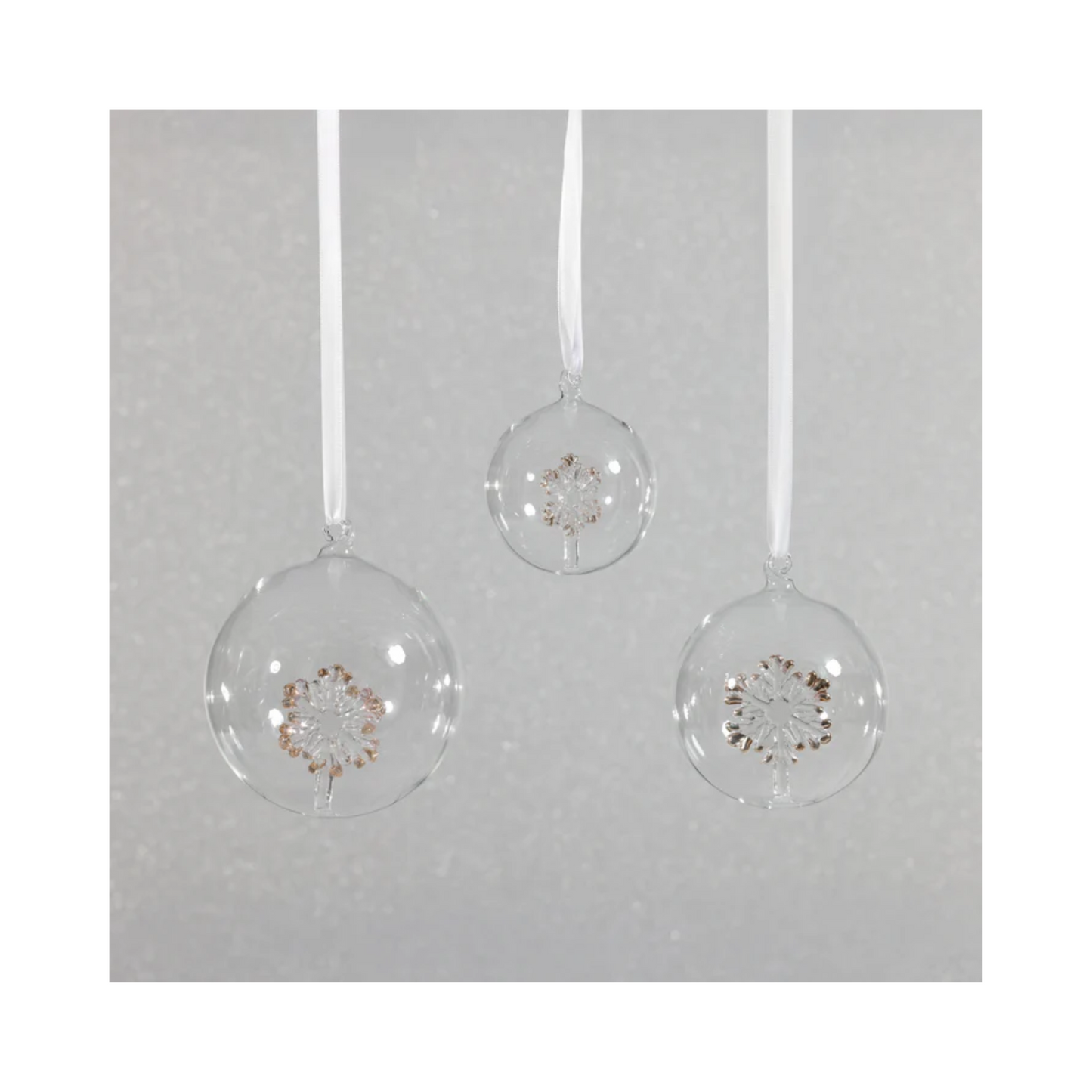 Clear Glass Ball Ornament with Snowflake Inside