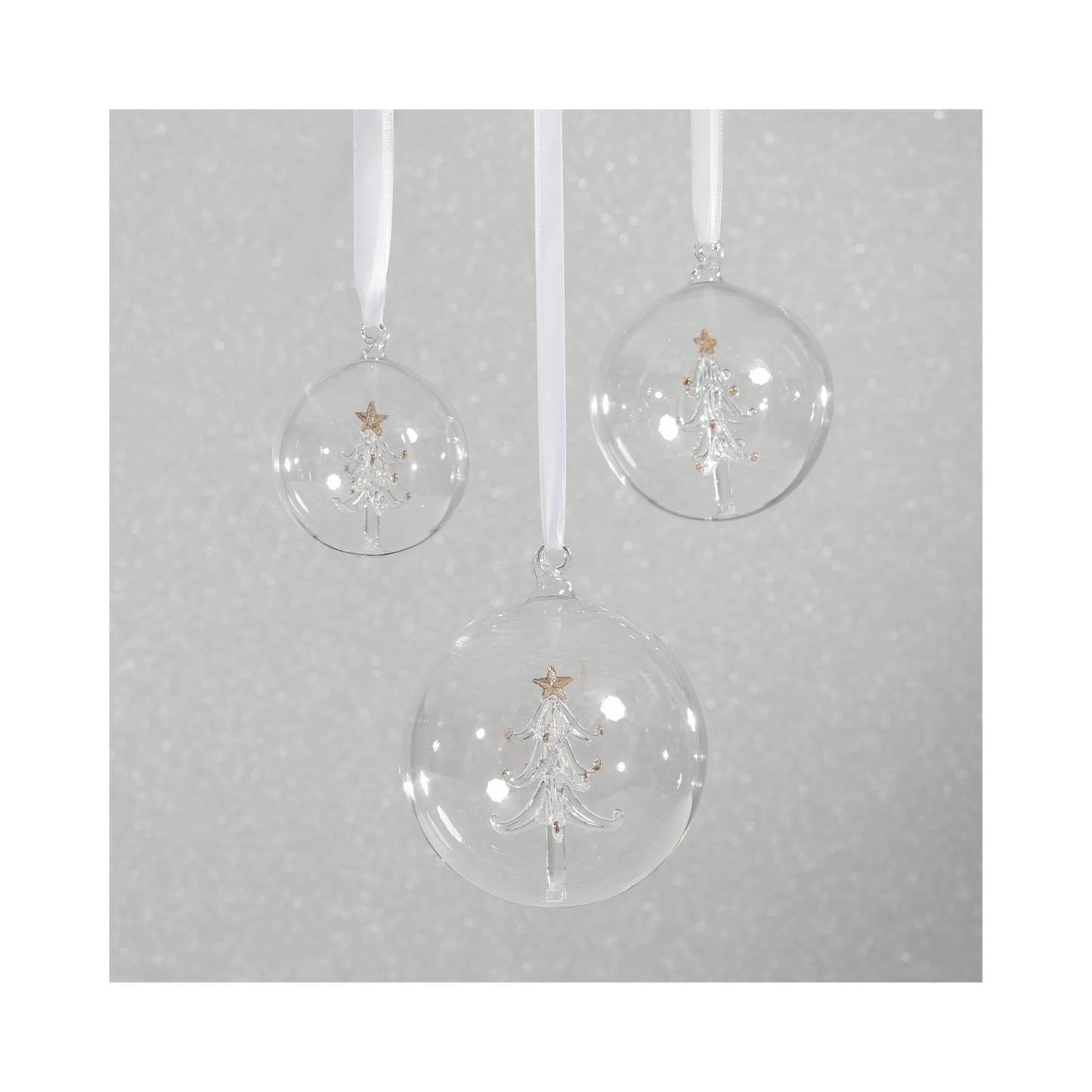 Clear Glass Ball Ornament with Tree Inside