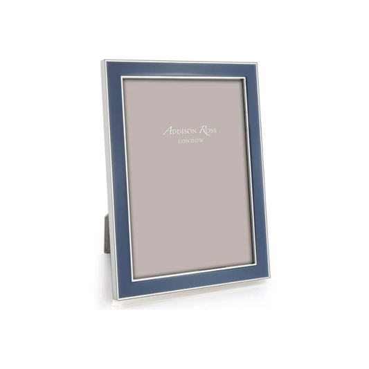 Denim Blue Enamel & Silver Frame 5X7