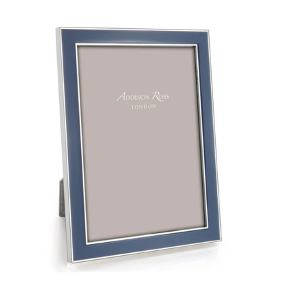 Denim Blue Enamel & Silver Frame 8X10