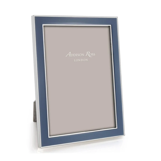 Denim Blue Enamel & Silver Frame 8X10