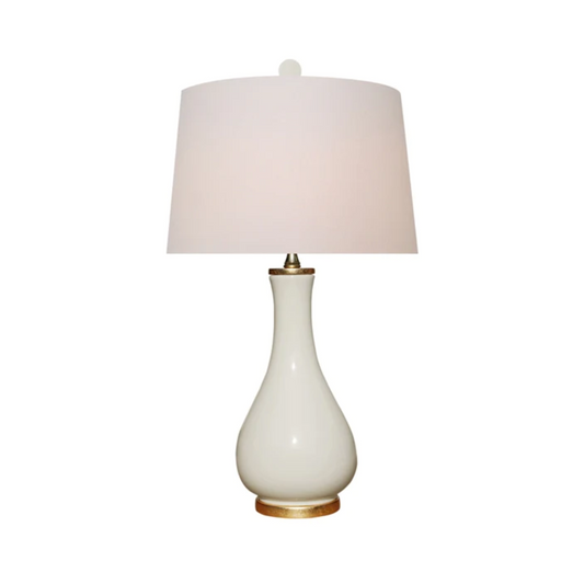 Dove White Lamp with Gold Leaf