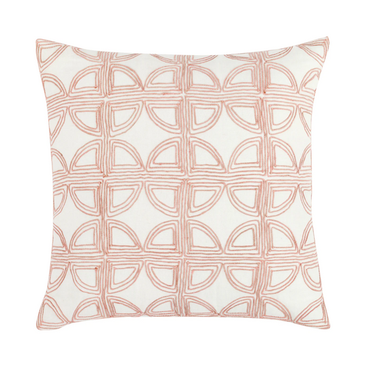Elea Ivory and Blush 22" x 22" Pillow