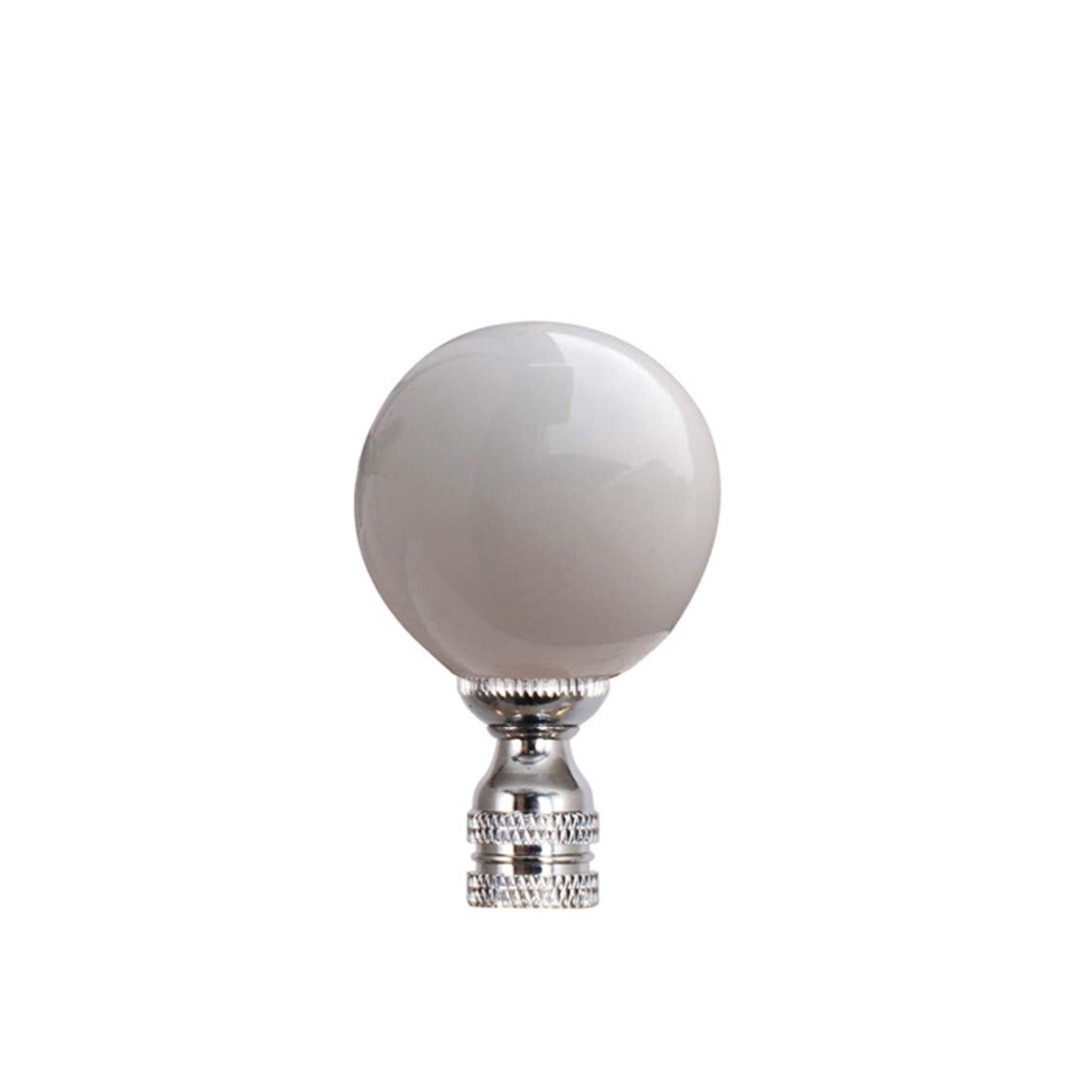 White Porcelain Finial, Silver - LG