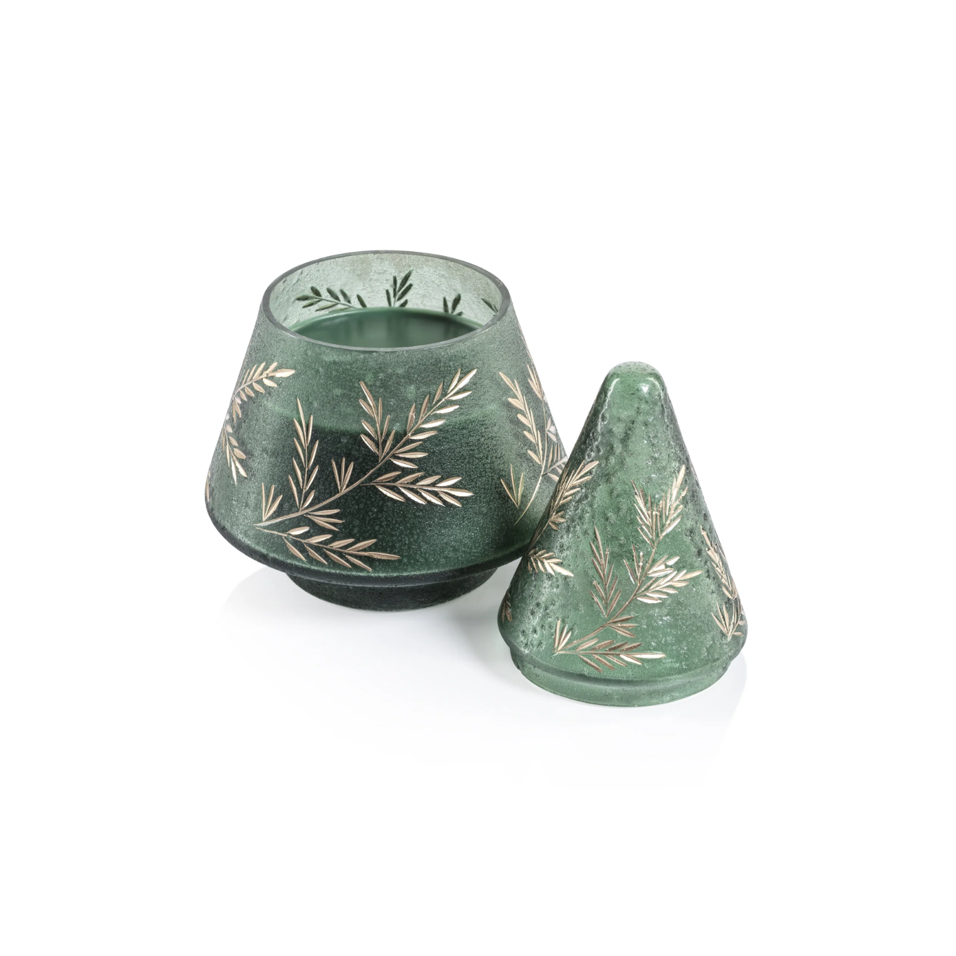 Gilded Leaf Vintage Glass Jar Candle