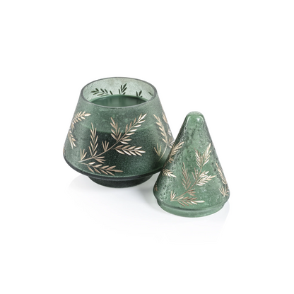 Gilded Leaf Vintage Glass Jar Candle