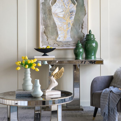 Green Porcelain Ginger Jar Two Sizes