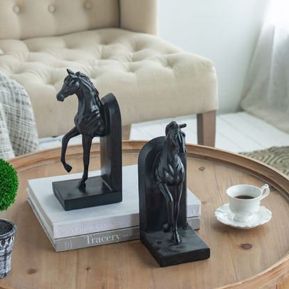 Black Horse Bookends