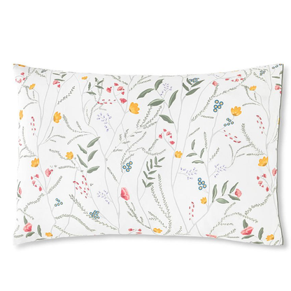 Infantas Standard Pillowcase Pair - White/Floral