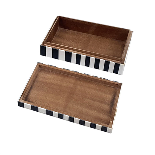 Jacey Stripe Lidded Box - Small