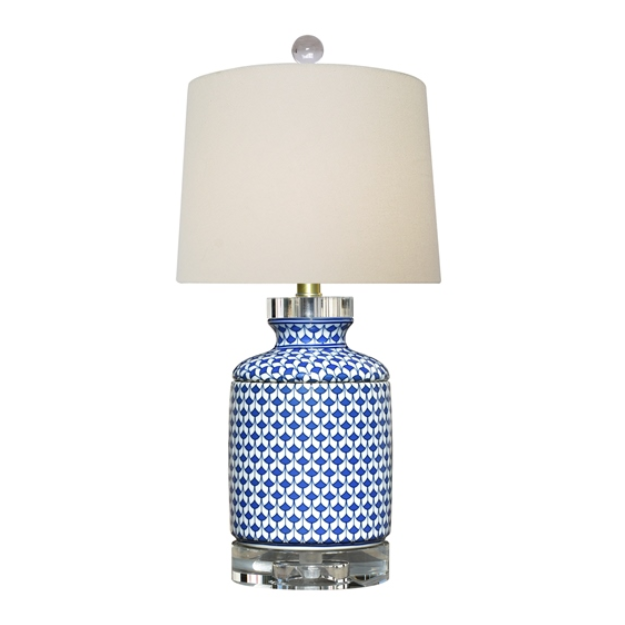 Blue and White Fish Scale Lamp
