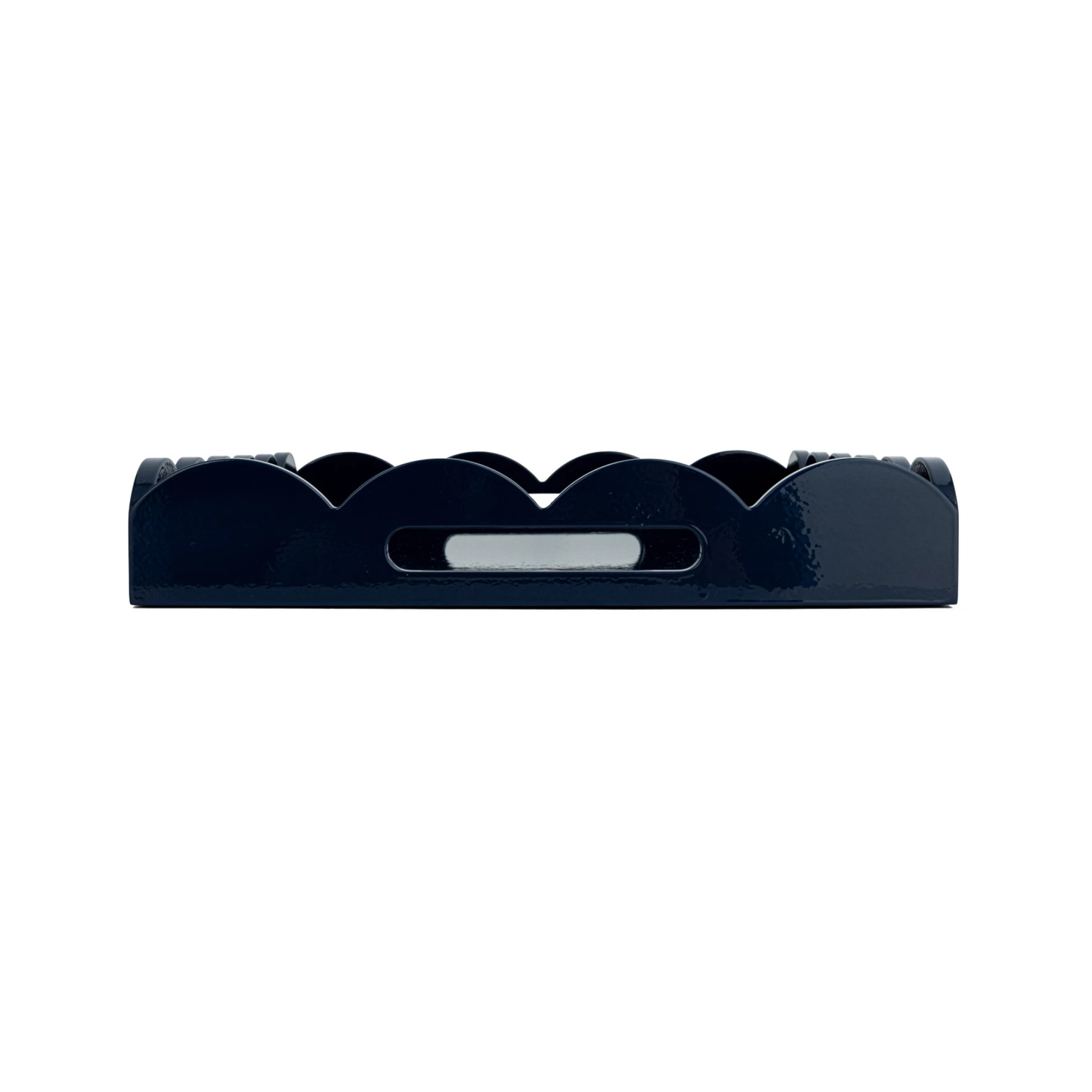 Lacquered Navy Scalloped Tray