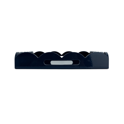 Lacquered Navy Scalloped Tray