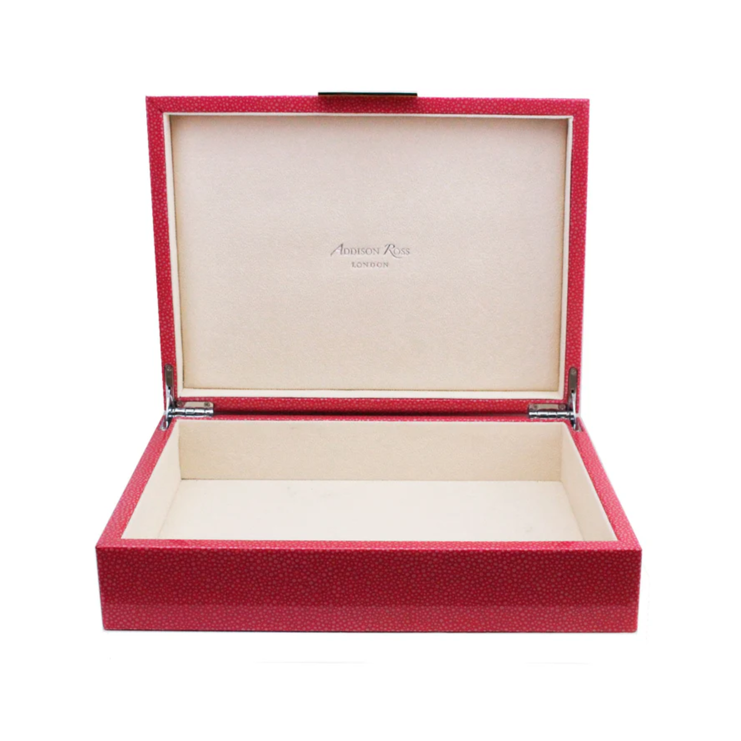 Large Pink Shagreen Lacquer Box With Gold 8x11