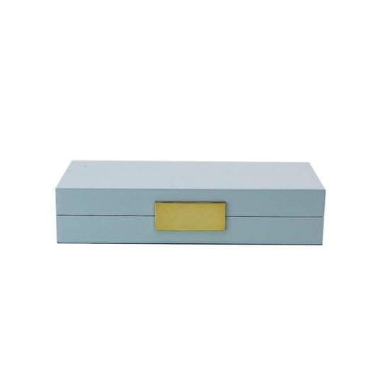 Powder Blue Lacquer Box With Gold 4X9