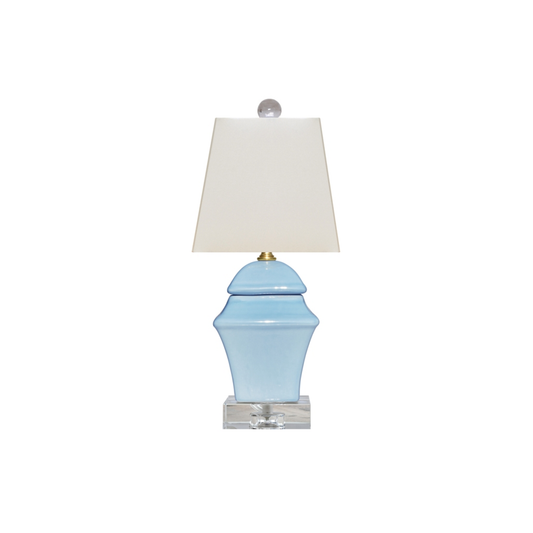 Ice Blue Porcelain Square Lamp