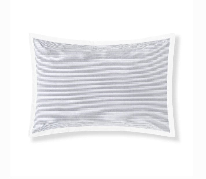 Luna King Sham Pair | White & Navy
