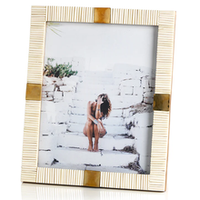 Load image into Gallery viewer, Maha Bone w/ Brass Trim Frame 8&quot; x 10&quot;
