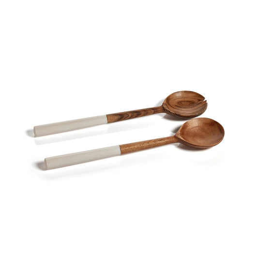 Mango Wood Salad Servers with Resin Handles