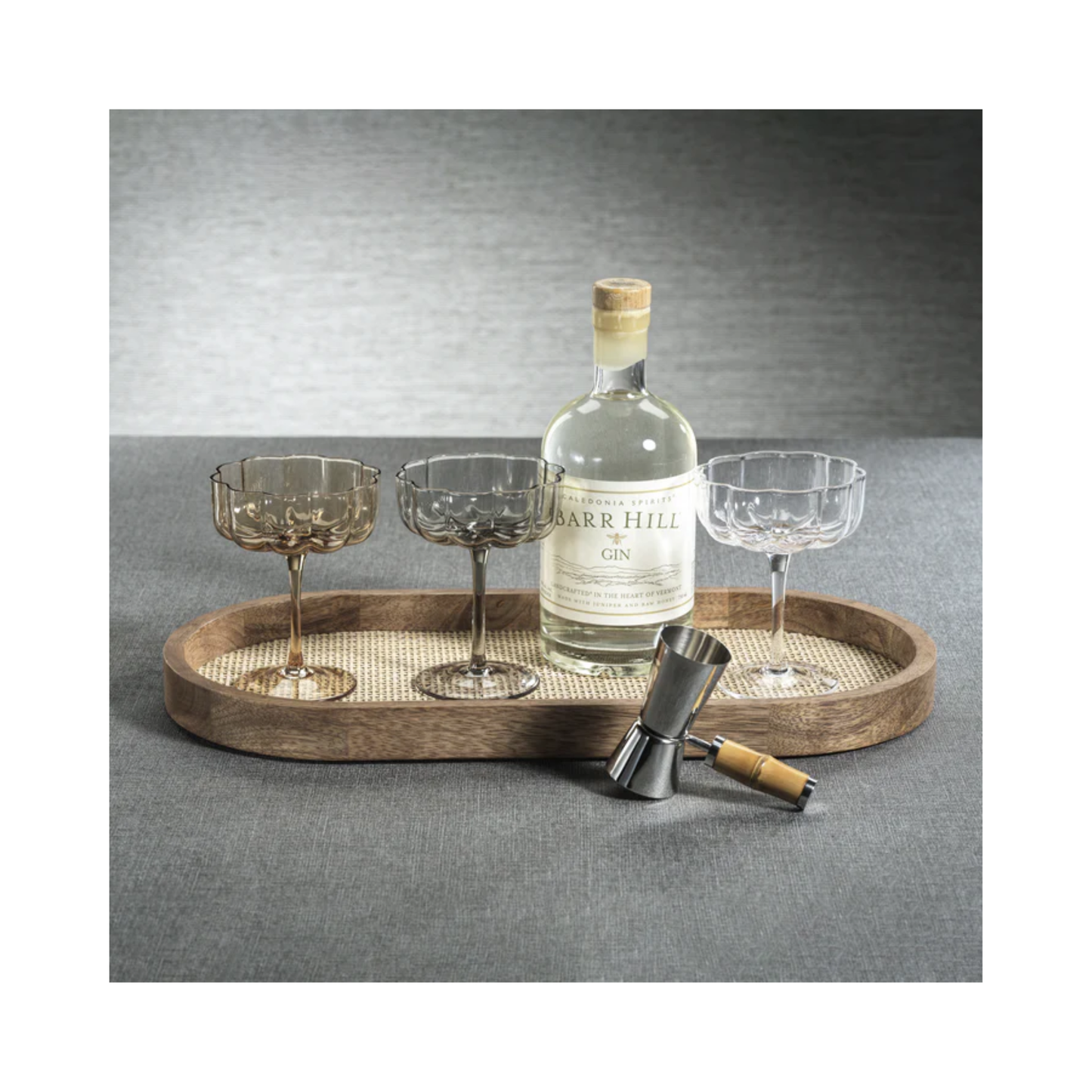 Mango Wood with Rattan Inlay Oval Tray