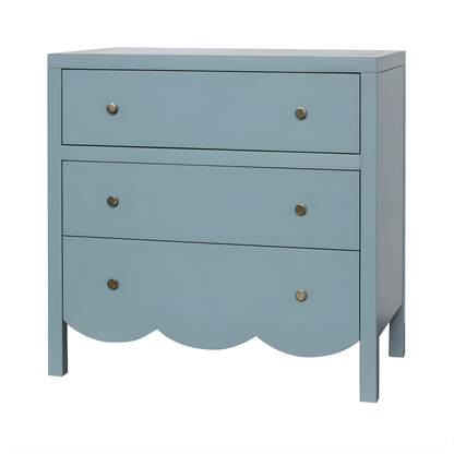 Maribelle Scallop 3 Drawer Dresser, 34"W