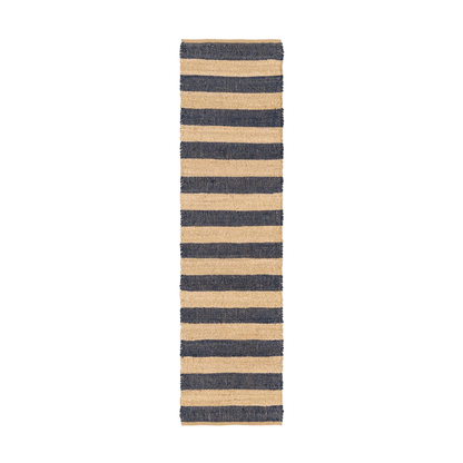 Navy Ivory 2' 2 x 8' Braided Jute Runner Rug