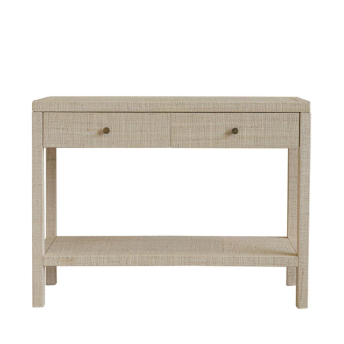 Paloma 2 Drawer Raffia Wrapped Console Table with Shelf