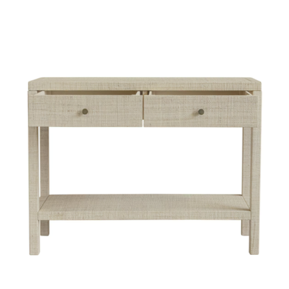 Paloma 2 Drawer Raffia Wrapped Console Table with Shelf