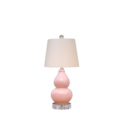 Peach Double Gourd Mini Lamp - Crystal Finial