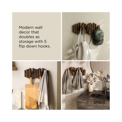 Picket 5 Wall Hook - Aged Walnut