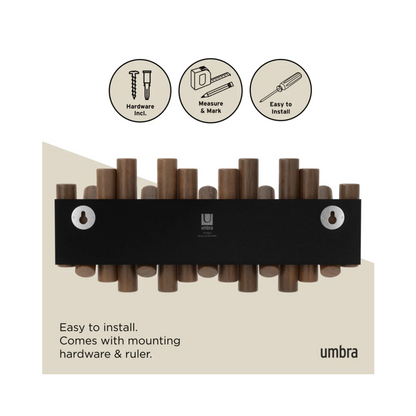 Picket 5 Wall Hook - Aged Walnut