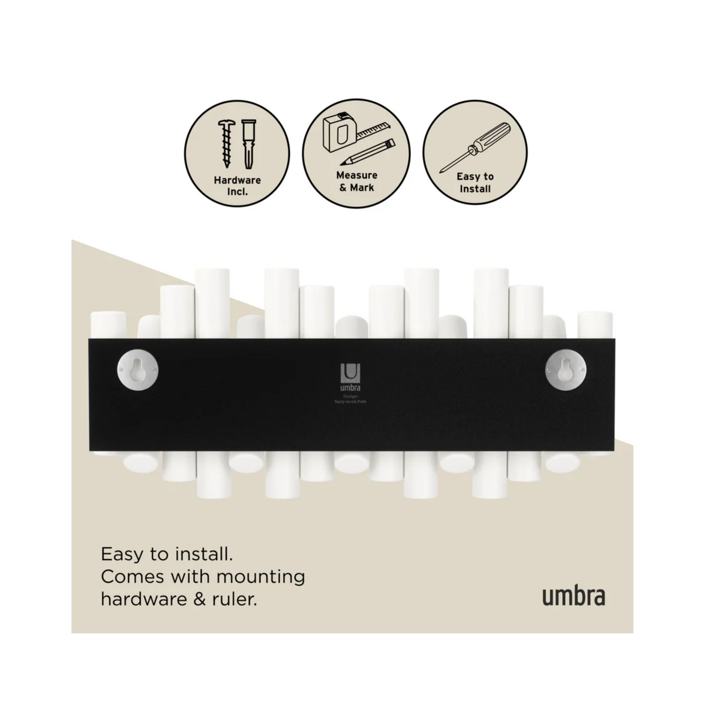 Picket 5 Wall Hook - White