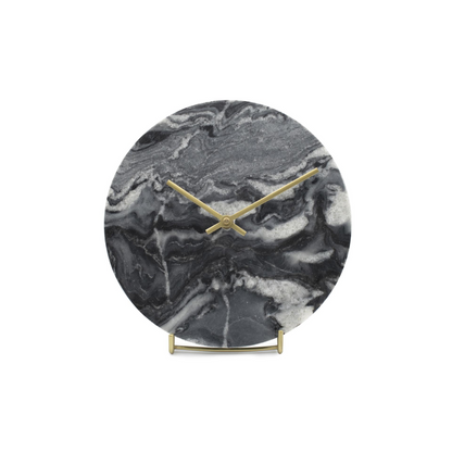 Piero Black Marble Clock