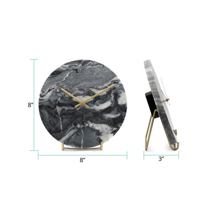 Piero Black Marble Clock