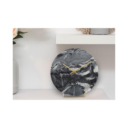 Piero Black Marble Clock
