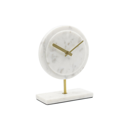 Piero White Marble Clock