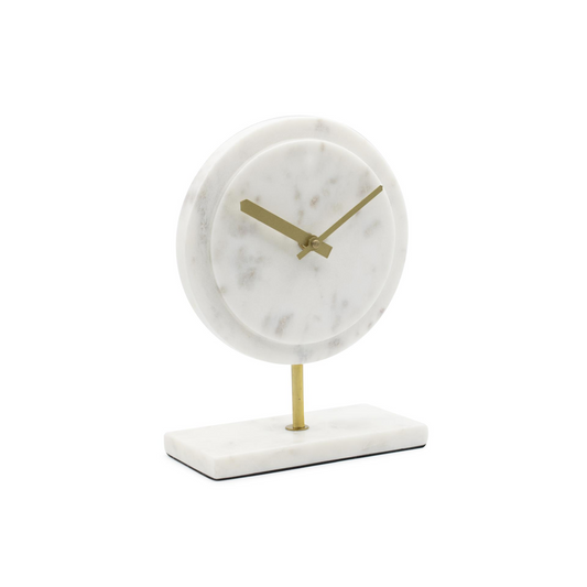 Piero White Marble Clock