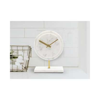Piero White Marble Clock